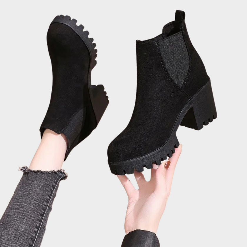 Marley | Women's Block Heel Short Boots with Comfortable Casual Everyday Walking