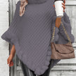 Hanne | Women's Faux-Fur Turtleneck Oversized Knit Poncho
