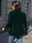 Velvet Blazer Slim Fit Single Button Peak Lapel Evening Jacket | Karin