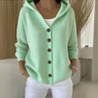 None | Women's Classic Knit Hooded Cardigan Sweater with Wrap Long-Sleeve Cozy for Everyday