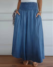 FJØRNA lightweight summer dress for women with elastic waist, breathable fabric, and casual fit, perfect for warm weather.