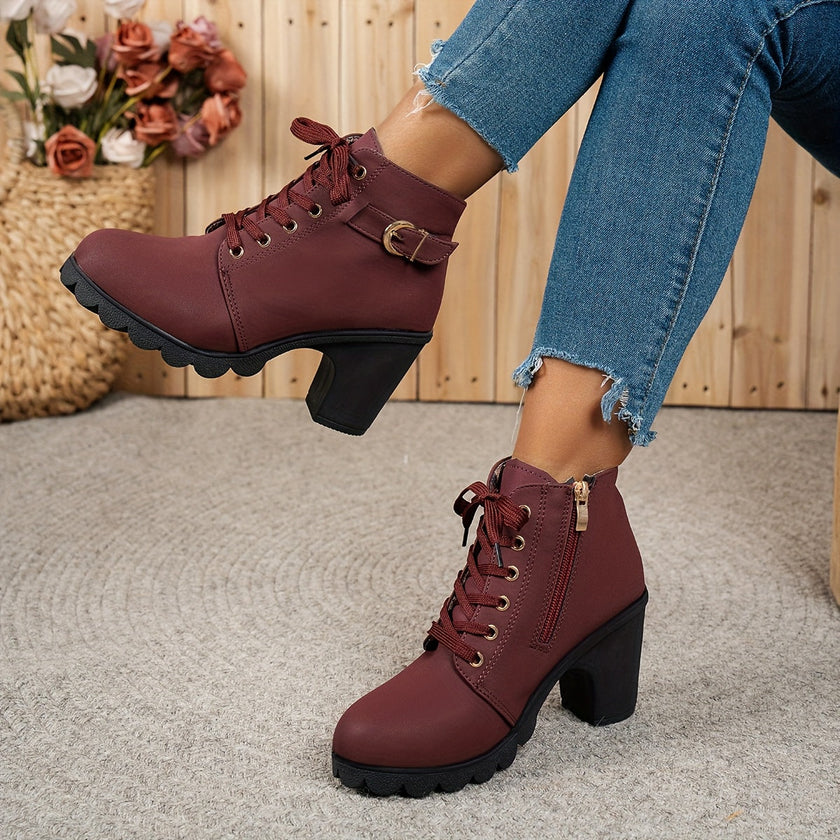 Aria | Women's Lace Up Heel Bold Comfort Boots with Every Step