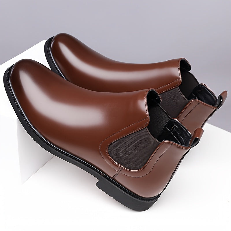 Chelsea Boots Brown Slip On Polished Cushioned Ankle Boots | Everett
