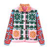 Quilted Print Jacket Women Button Front Straight Fit