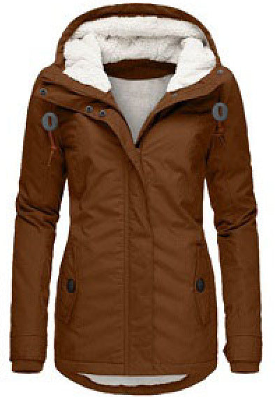 Elin | Women's Wool Hooded Buckle Fleece Jacket with Pockets