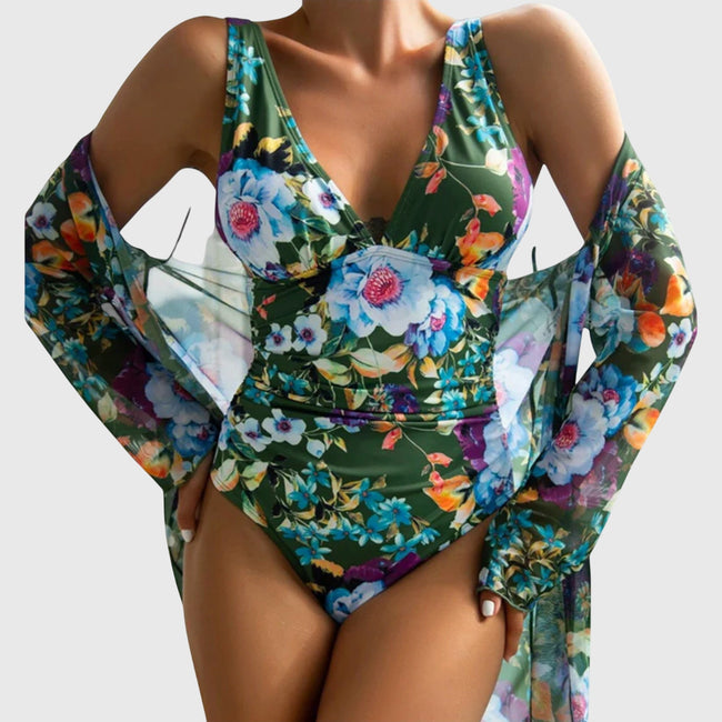 Women's slim fit bikini set by FJØRNA featuring quick-dry fabric and adjustable straps, shown on a model in swimwear.