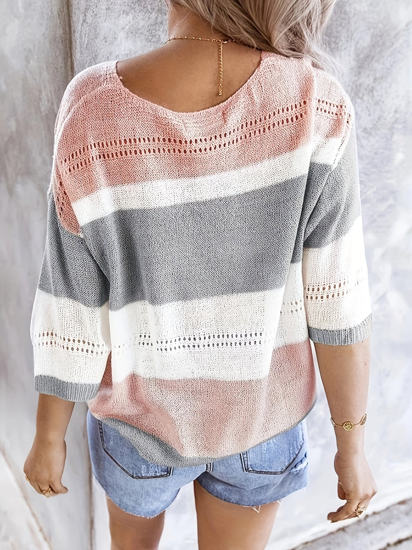 Fine Knit Sweater Women Regular Fit Soft Long Sleeve