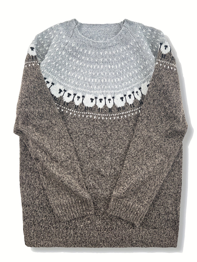 Nordic | Women's Chic Knit Nordic Sweater Pullover with Cozy Elegant Soft