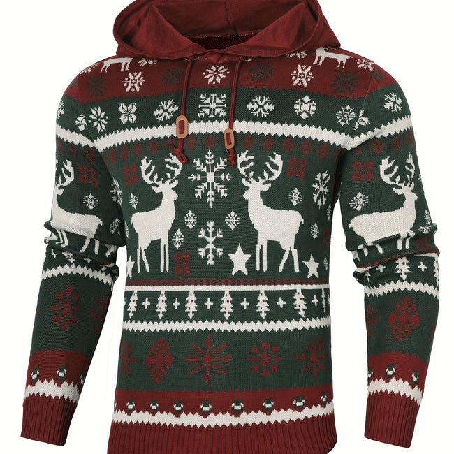 Giulia | Women's Fair Isle Reindeer Hooded Christmas Sweater