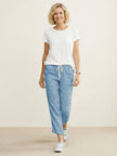 FJØRNA lightweight summer women's trousers with drawstring waist, breathable casual pants for warm weather.