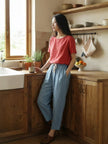 FJØRNA women's lightweight summer trousers with drawstring, breathable casual pants for comfortable warm-weather wear.