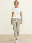 FJØRNA women's lightweight summer trousers with drawstring waist, breathable casual pants for warm weather.