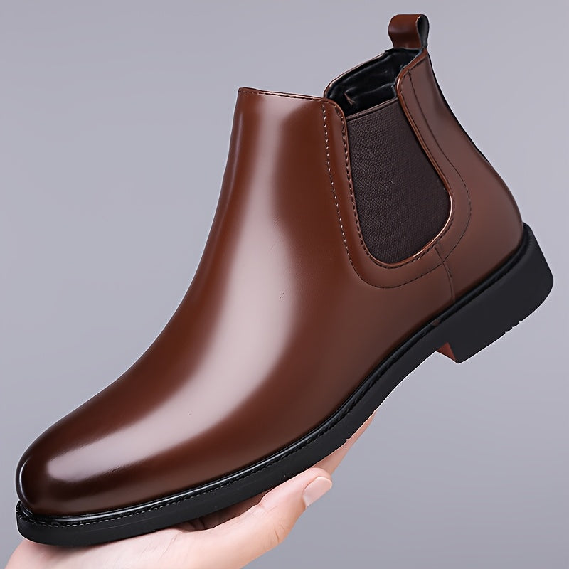 Chelsea Boots Brown Slip On Polished Cushioned Ankle Boots | Everett