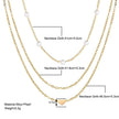 FJØRNA gold 3-layer pearl pendant necklace set for women with heart and cross charms, layered accessory jewelry.
