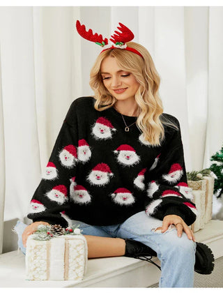 FJØRNA Sophie women's Christmas jumper featuring gold accents, cozy knit sweater with festive holiday design.