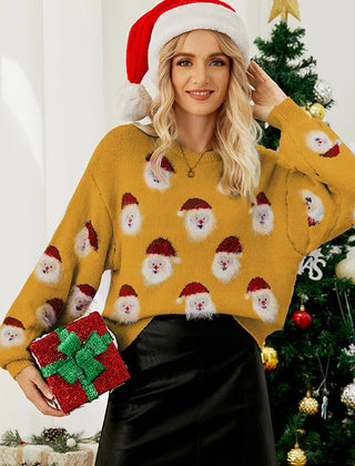 FJØRNA Sophie women's Christmas jumper featuring a cozy, gold-colored festive sweater with holiday-themed design.