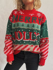 FJØRNA Clara Christmas Jumper for women, cozy red knit sweater with festive holiday design, ideal for winter celebrations.