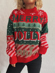 Red FJØRNA Clara Christmas Jumper for women, cozy festive knit sweater with holiday-themed design.