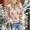 FJØRNA Clara Christmas jumper for women featuring a fun holiday pattern, red pullover perfect for festive occasions.