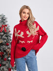 Red Emma Christmas jumper for women by FJØRNA featuring festive holiday designs, cozy pullover perfect for the holiday season.