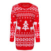 Red Emma Christmas Jumper for women by FJØRNA, vintage-style pullover with festive holiday design.