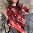 FJØRNA Sophie Christmas Jumper for women, cozy white knit sweater with festive holiday design, perfect for winter celebrations.