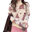 FJØRNA Sophie Christmas Jumper for women, cozy white knit sweater with festive holiday design, perfect for winter season.