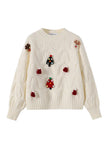 FJØRNA Clara Christmas jumper for women in wine red with cozy vintage design, long sleeves, and festive holiday style.