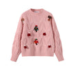 FJØRNA Clara Christmas Jumper for women, wine red cozy vintage pullover with festive holiday design and warm knit texture.