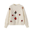FJØRNA Clara Christmas Jumper for women in wine red, cozy vintage pullover with festive holiday design, perfect for winter wear.