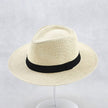 FJØRNA Carolus handmade classic Panama hat for men, white summer sun hat with elegant, handcrafted design and wide brim.