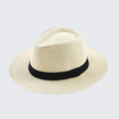 FJØRNA Carolus handmade classic Panama hat for men, white summer sun hat with a stylish, elegant design and wide brim.