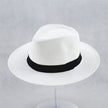 FJØRNA handmade unisex Panama hat for men, white, classic style, 52-54.5 cm, woven straw material, stylish sun hat.