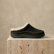 Men's grey slip-on slippers by FJØRNA, cozy soft house shoes with a comfortable slip-on design for indoor wear.