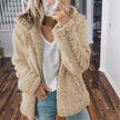 Hilde | Women's Hooded Open-Front Teddy Fleece Jacket with Pockets