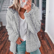 Hilde | Women's Hooded Open-Front Teddy Fleece Jacket with Pockets