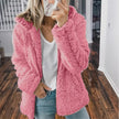 Hilde | Women's Hooded Open-Front Teddy Fleece Jacket with Pockets