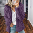 Hilde | Women's Hooded Open-Front Teddy Fleece Jacket with Pockets