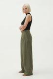 FJØRNA knit wide-leg trousers for women, loose pull-on pants in soft, comfortable fabric, styled with a casual outfit.