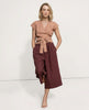 FJØRNA linen wide leg trousers for women with drawstring pull-on design, showcasing soft, high-quality linen fabric.
