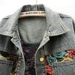 Denim Jacket Women Button Front Collared Long Sleeve