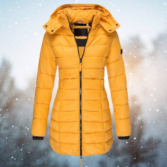 Gwenienne | Women's Longline Quilted Hooded Winter Puffer Coat