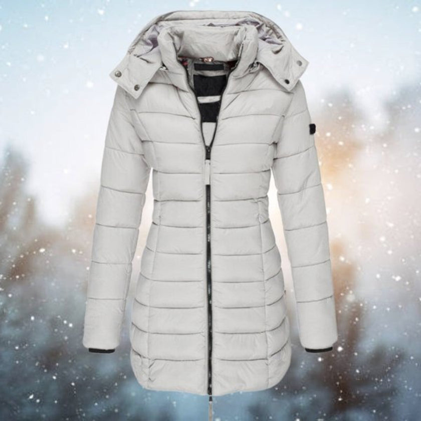 Gwenienne | Women's Longline Quilted Hooded Winter Puffer Coat