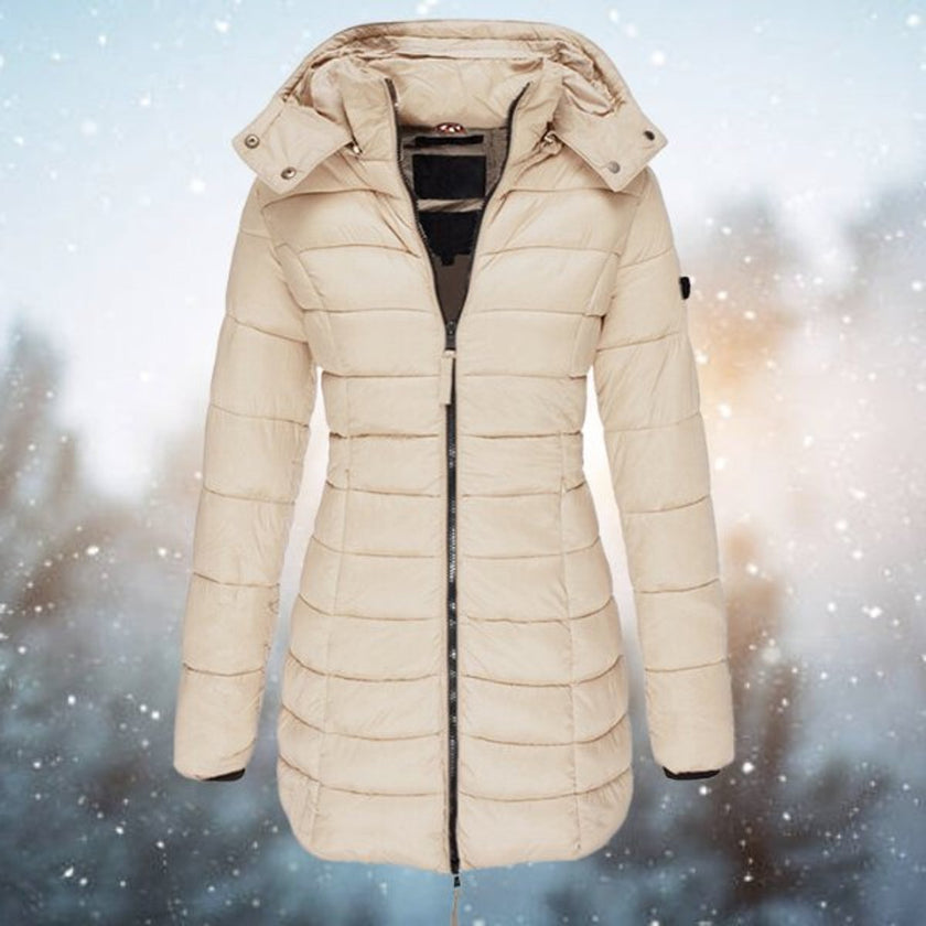 Gwenienne | Women's Longline Quilted Hooded Winter Puffer Coat