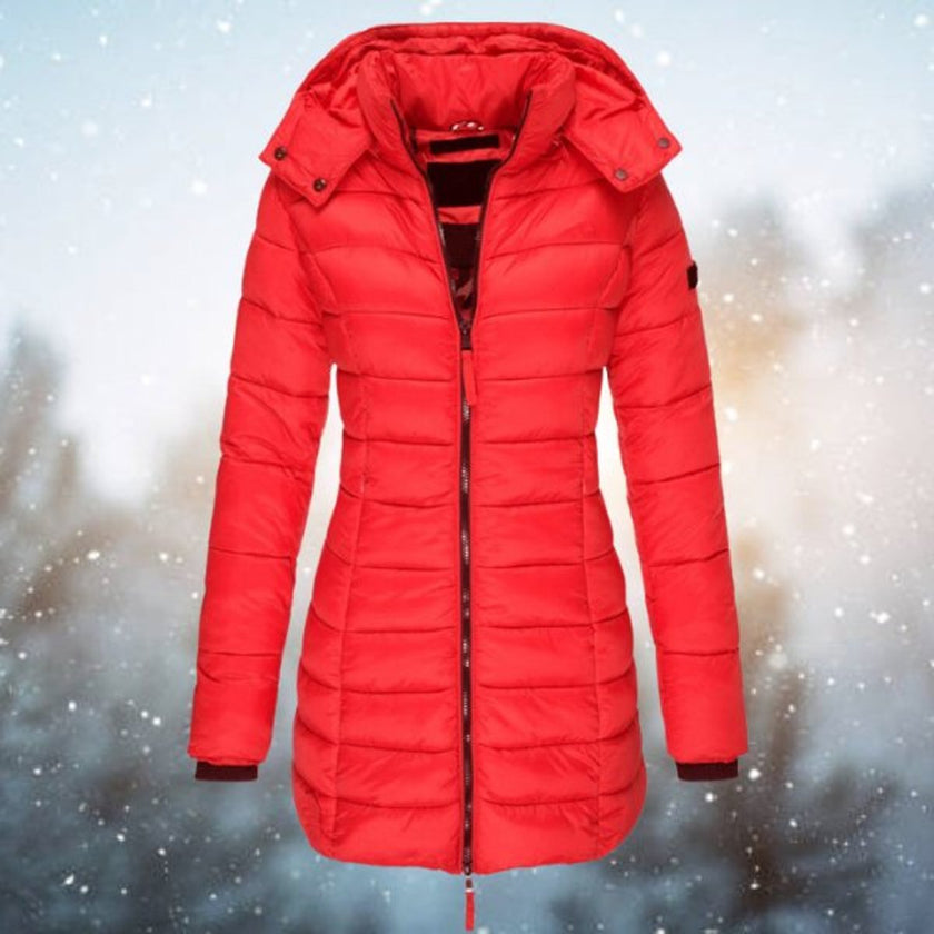 Gwenienne | Women's Longline Quilted Hooded Winter Puffer Coat