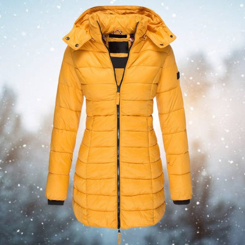 Gwenienne | Women's Longline Quilted Hooded Winter Puffer Coat