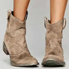 Hester | Women's Distressed Block-Heel Suede Western Booties