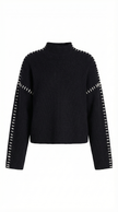 Knit Sweater Women Mock Neck Oversized Long Sleeve