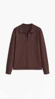 Knit Sweater Women Collared Relaxed Fit Long Sleeve