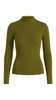 Wool Blend Knit Top Women Ribbed Mock Neck Long Sleeve